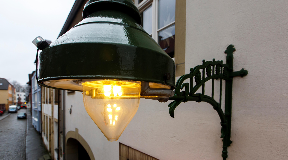 Eine Gaslaterne im Kuhviertel