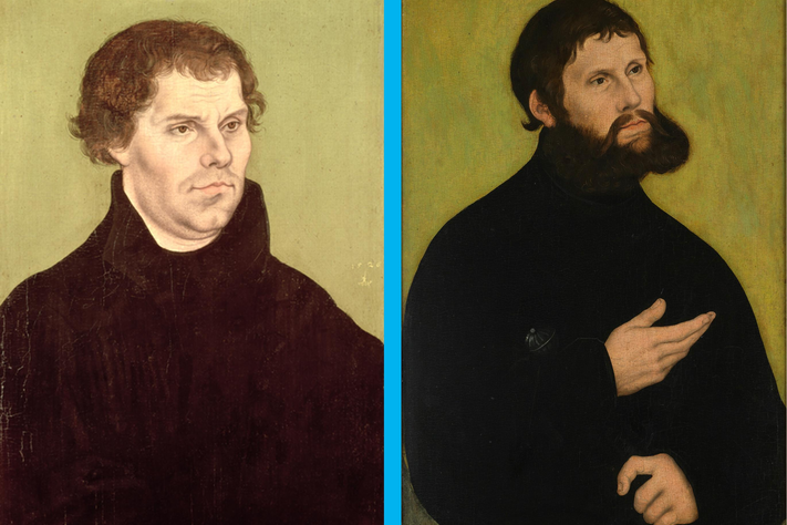 Zwei Portraits von Martin Luther und Junker Jörg