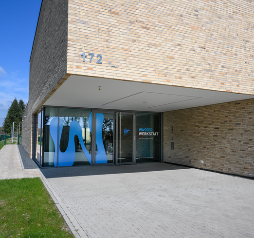 Eingang der WasserWerkstatt der Stadtwerke Münster.