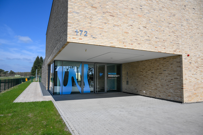 Eingang der WasserWerkstatt der Stadtwerke Münster.