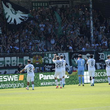 Preußen-Spieler auf dem Fußballplatz
