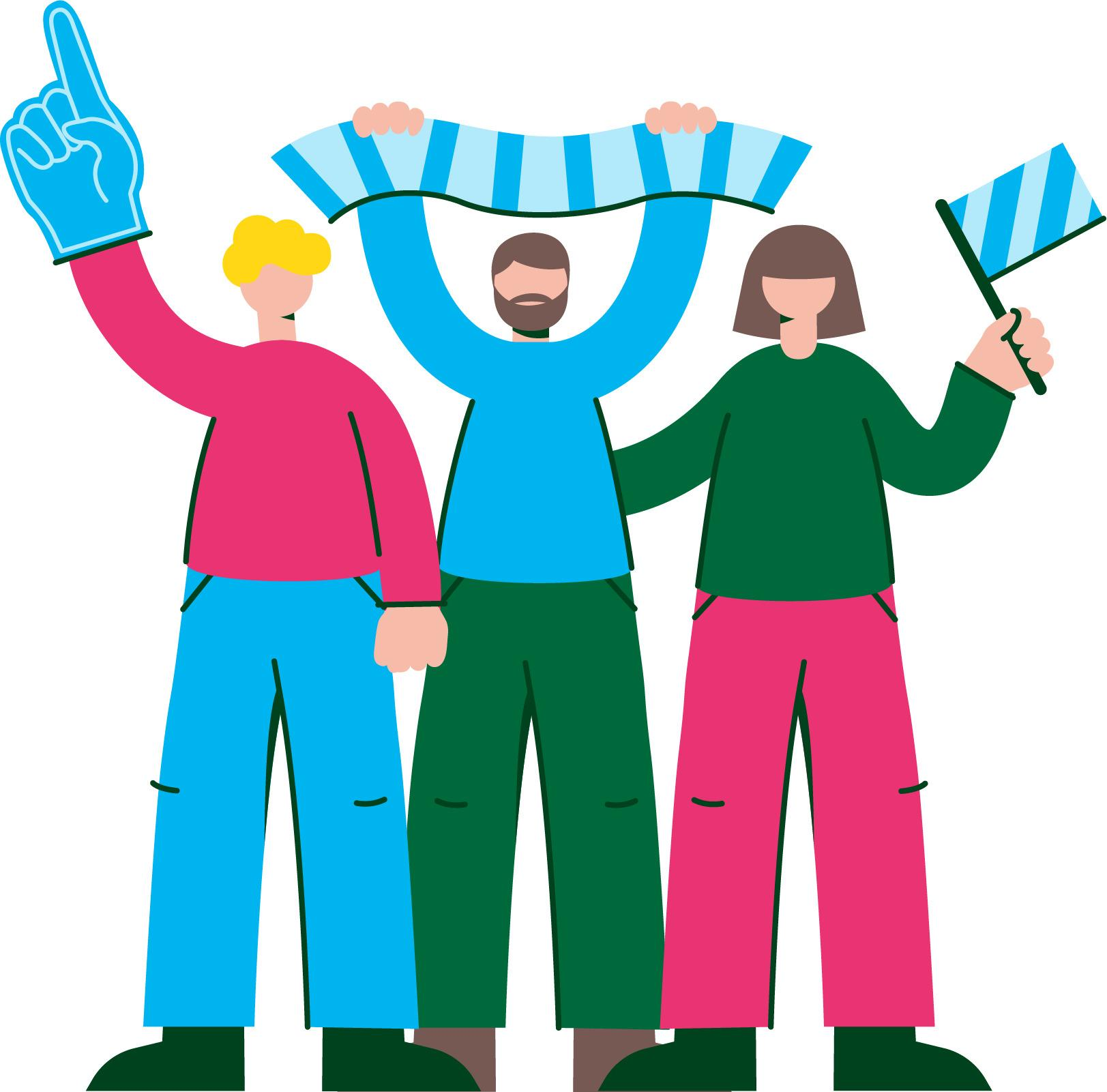 Illustrationen Fußballfans