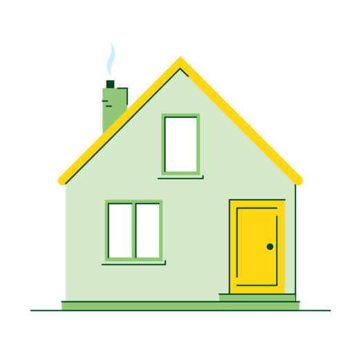 Illustration eines Einfamilienhauses