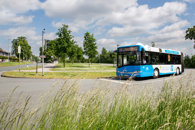 An der Buswende Dieckmannstraße in Gievenbeck wird eine Ladestation für die Elekt-robusse errichtet.