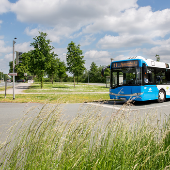 An der Buswende Dieckmannstraße in Gievenbeck wird eine Ladestation für die Elekt-robusse errichtet.