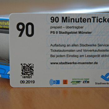 Nutzer der prepaid-Variante des 90 MinutenTickets sollten das aufgedruckte Gültig-keitsdatum unten links beachten.