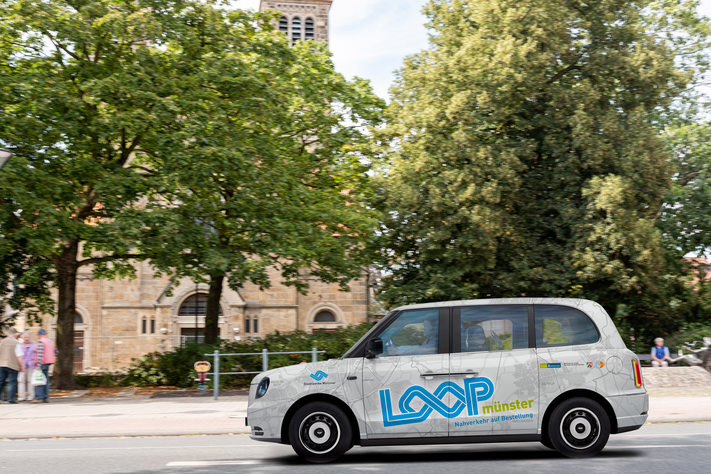 Unter dem Namen Loop Münster fahren die Kleinbusse ab 1. September durch Münsters Süden (Fotomontage).