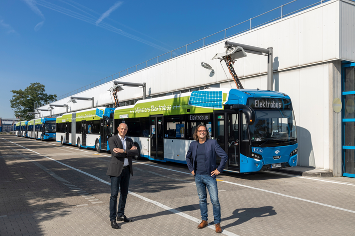 Nicht nur Busse, auch auf die Infrastruktur kommt es bei der Umstellung der Busflotte an, wissen Frank Gäfgen (l.) und Eckhard Schläfke.