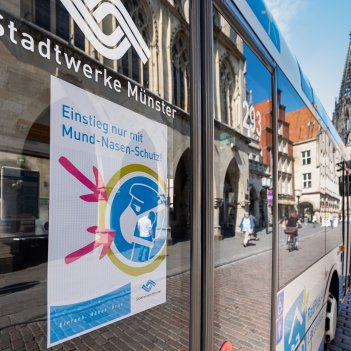 Die Corona-Pandemie sorgt für weniger Fahrgäste im Bus. Bund und Land erstatten dem Busverkehr in Münster nun Verluste in Höhe von über fünf Mio Euro.