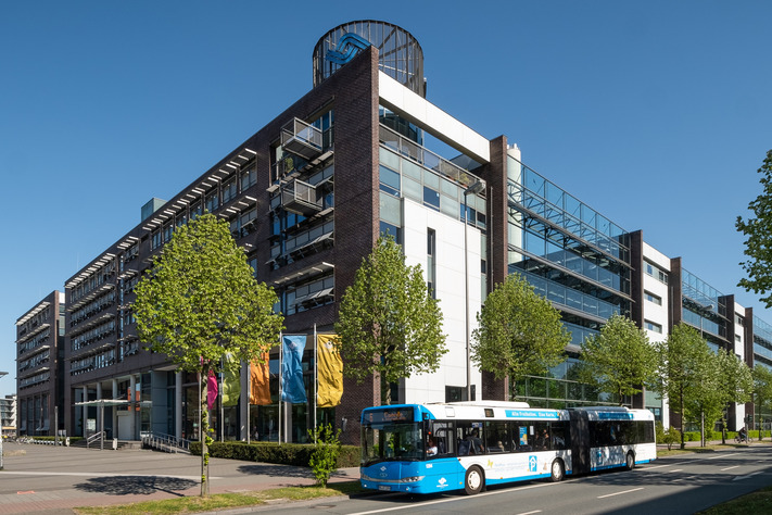 Das Verwaltungsgebäude der Stadtwerke Münster am Hafenplatz.
