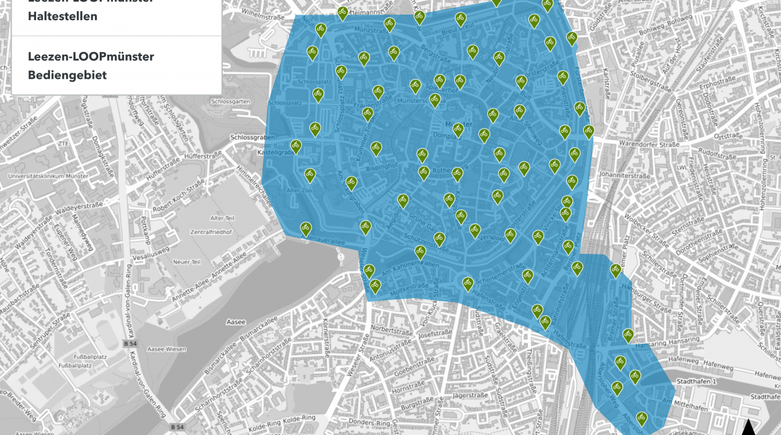 Bediengebiet des „Leezen-LOOPmünster“